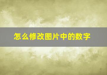 怎么修改图片中的数字