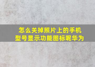 怎么关掉照片上的手机型号显示功能图标呢华为