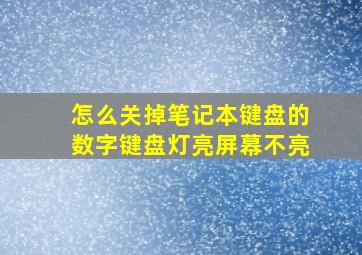 怎么关掉笔记本键盘的数字键盘灯亮屏幕不亮