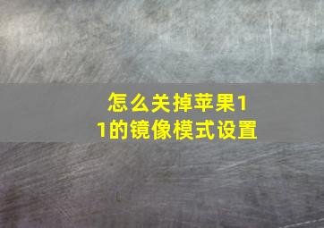 怎么关掉苹果11的镜像模式设置