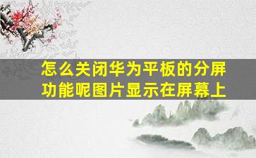 怎么关闭华为平板的分屏功能呢图片显示在屏幕上