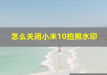 怎么关闭小米10拍照水印