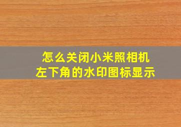 怎么关闭小米照相机左下角的水印图标显示