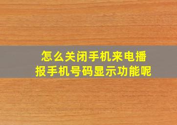 怎么关闭手机来电播报手机号码显示功能呢