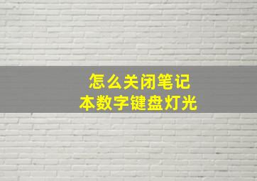 怎么关闭笔记本数字键盘灯光