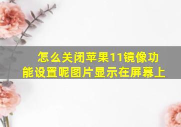 怎么关闭苹果11镜像功能设置呢图片显示在屏幕上