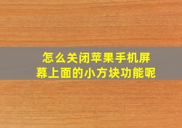 怎么关闭苹果手机屏幕上面的小方块功能呢