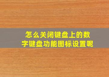 怎么关闭键盘上的数字键盘功能图标设置呢