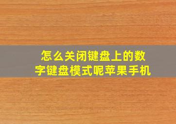 怎么关闭键盘上的数字键盘模式呢苹果手机