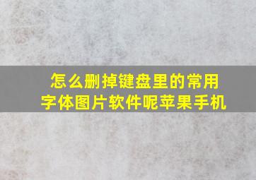 怎么删掉键盘里的常用字体图片软件呢苹果手机