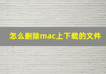 怎么删除mac上下载的文件