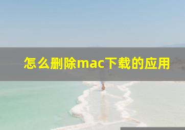 怎么删除mac下载的应用