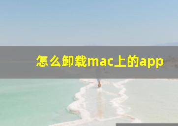 怎么卸载mac上的app