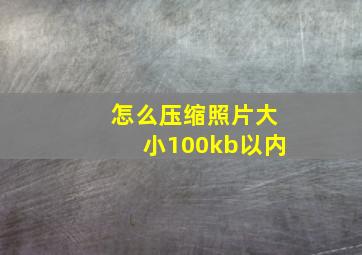 怎么压缩照片大小100kb以内