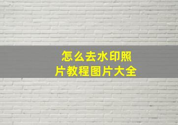 怎么去水印照片教程图片大全