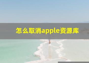 怎么取消apple资源库