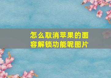 怎么取消苹果的面容解锁功能呢图片