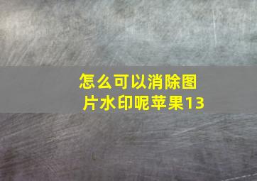 怎么可以消除图片水印呢苹果13