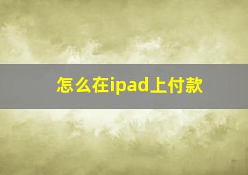 怎么在ipad上付款