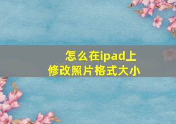 怎么在ipad上修改照片格式大小