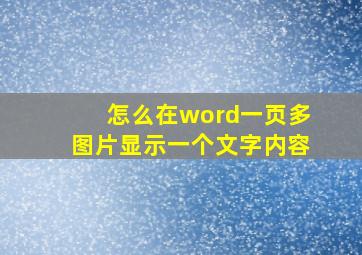 怎么在word一页多图片显示一个文字内容