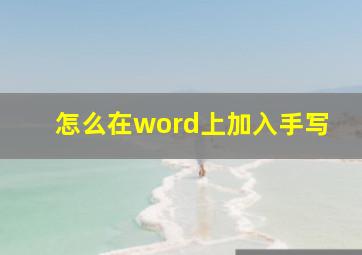 怎么在word上加入手写