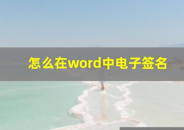 怎么在word中电子签名