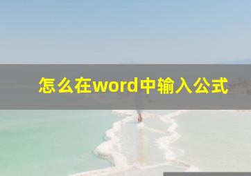 怎么在word中输入公式