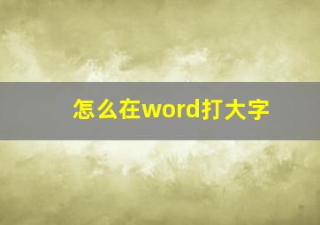 怎么在word打大字