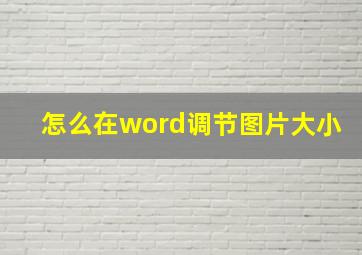 怎么在word调节图片大小