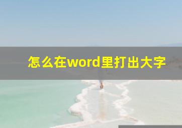 怎么在word里打出大字