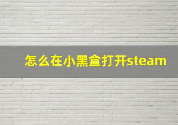 怎么在小黑盒打开steam