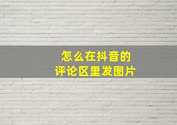 怎么在抖音的评论区里发图片