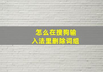 怎么在搜狗输入法里删除词组