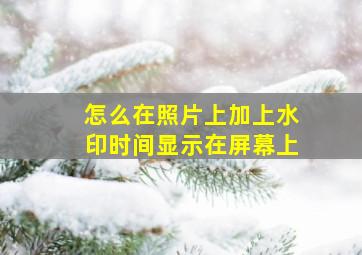 怎么在照片上加上水印时间显示在屏幕上