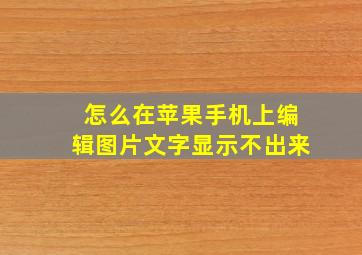 怎么在苹果手机上编辑图片文字显示不出来