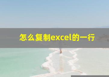 怎么复制excel的一行