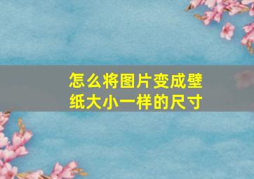 怎么将图片变成壁纸大小一样的尺寸