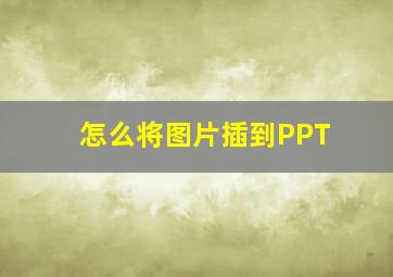 怎么将图片插到PPT