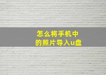 怎么将手机中的照片导入u盘