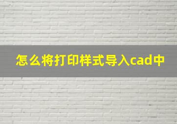 怎么将打印样式导入cad中