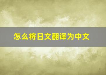 怎么将日文翻译为中文