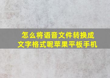 怎么将语音文件转换成文字格式呢苹果平板手机