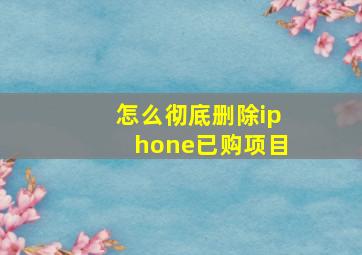 怎么彻底删除iphone已购项目