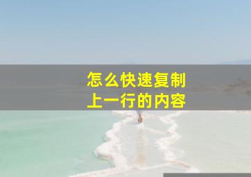 怎么快速复制上一行的内容