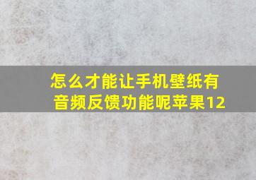 怎么才能让手机壁纸有音频反馈功能呢苹果12