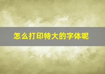 怎么打印特大的字体呢