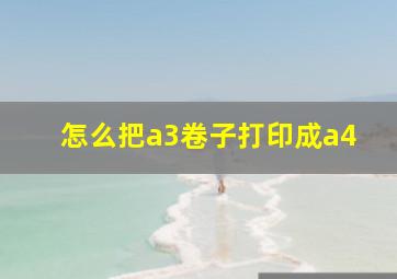 怎么把a3卷子打印成a4