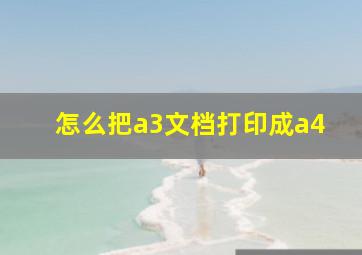 怎么把a3文档打印成a4