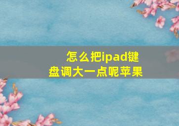 怎么把ipad键盘调大一点呢苹果